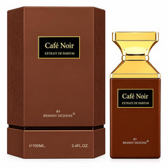 Café Noir Extrait de Parfum 100ml, Brandy Design, elegant dark bottle. Image 1 of 2.