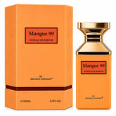 Mangue 99 Extrait de Parfum 100ml. Luxury mango perfume bottle, front view.