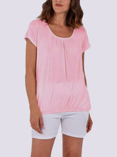 Elastic Waist Cap Sleeve Vest Top