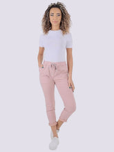 Women's Plain Magic Trousers, Ladies Italian Lagenlook Crushed Casual Stretchy Joggers Yoga Pants with Back Pocket