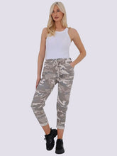 Ladies Italian Casual Stretch Camo Army Print Magic Trousers Joggers Bottom Pant