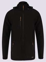 Men’s Women’s Soft Shell Brushed Fleece Inner Jacket - Unisex Outerwear Water Repellent Detachable Hooded Zipper Windproof Coat