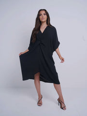 Italian Twisted Front Tunic Dress