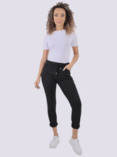 Womens Plain Side Glitter Ribbon Magic Trousers - Ladies Italian Yoga Pants Lagenlook Jogger Active Casual Stretchy Joggers Bottom Pants