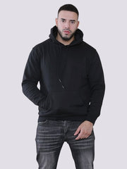 Mens Fleece Pullover Hoody Long Sleeve Hooded Sweatshirt, Plain Winter Wear Pull On Hoodie