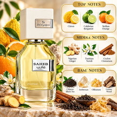 Saheb Intense EDP 70ml perfume by Ard Al Zaafaran, bottle close-up.