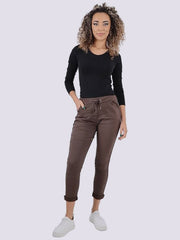 Womens Plain Side Glitter Ribbon Magic Trousers - Ladies Italian Yoga Pants Lagenlook Jogger Active Casual Stretchy Joggers Bottom Pants
