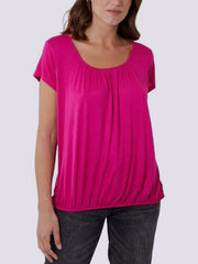 Elastic Waist Cap Sleeve Vest Top