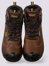 Mens Steel Toe Cap Shoes Shock Absorbing Safety Waterproof Workwear High Ankle Boots, SRC Slip Resistant Outer Sole Wicking Lining Shoes