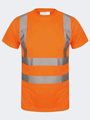 Men Hi Viz Short Sleeve Crew Neck T-Shirts - Grunge Wear
