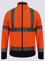 Hi Vis Viz Soft Shell Jacket High Visibility Heavy Duty Workwear Safety Security Waterproof Brushed Fleece Inner Work Wear Site Coat
