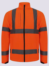 Hi Vis Viz Soft Shell Jacket High Visibility Heavy Duty Workwear Safety Security Waterproof Brushed Fleece Inner Work Wear Site Coat