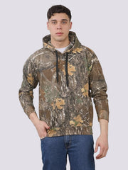 Mens Jungle Print Hoodie, Military Tactical Outdoor Hoody Hunting Hiking Fishing Camouflage Hooded Sweatshirt Top