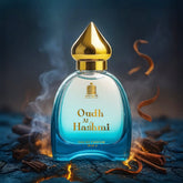 Oudh Al Hashmi perfume spray for men and women, elegant fragrance bottle.