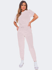 Women's Ruched Sleeve 2 Pieces Loungewear Suit - Grunge Wear