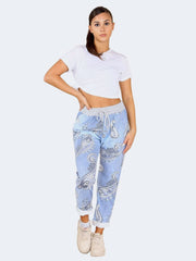 Womens Italian Paisley Print Denim Cotton Trouser Pant - Grunge Wear