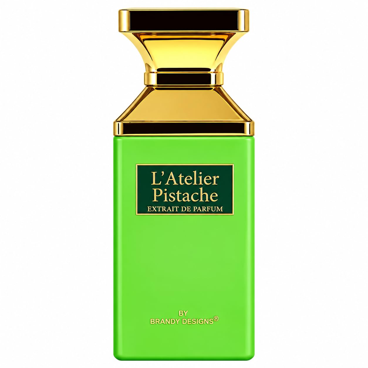 L'ATELIER Pistache Extrait de Parfum 100ml fragrance bottle, elegant and luxurious. Product shot 2 of 2.