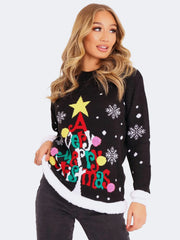 Women's Knitted Xmas A Very Merry Christmas Tree Christmas Jumper