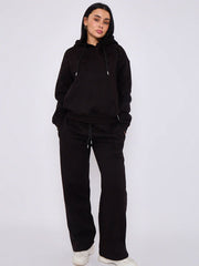 Front & Back Cross Embroidered Hooded Fleece Co-ord