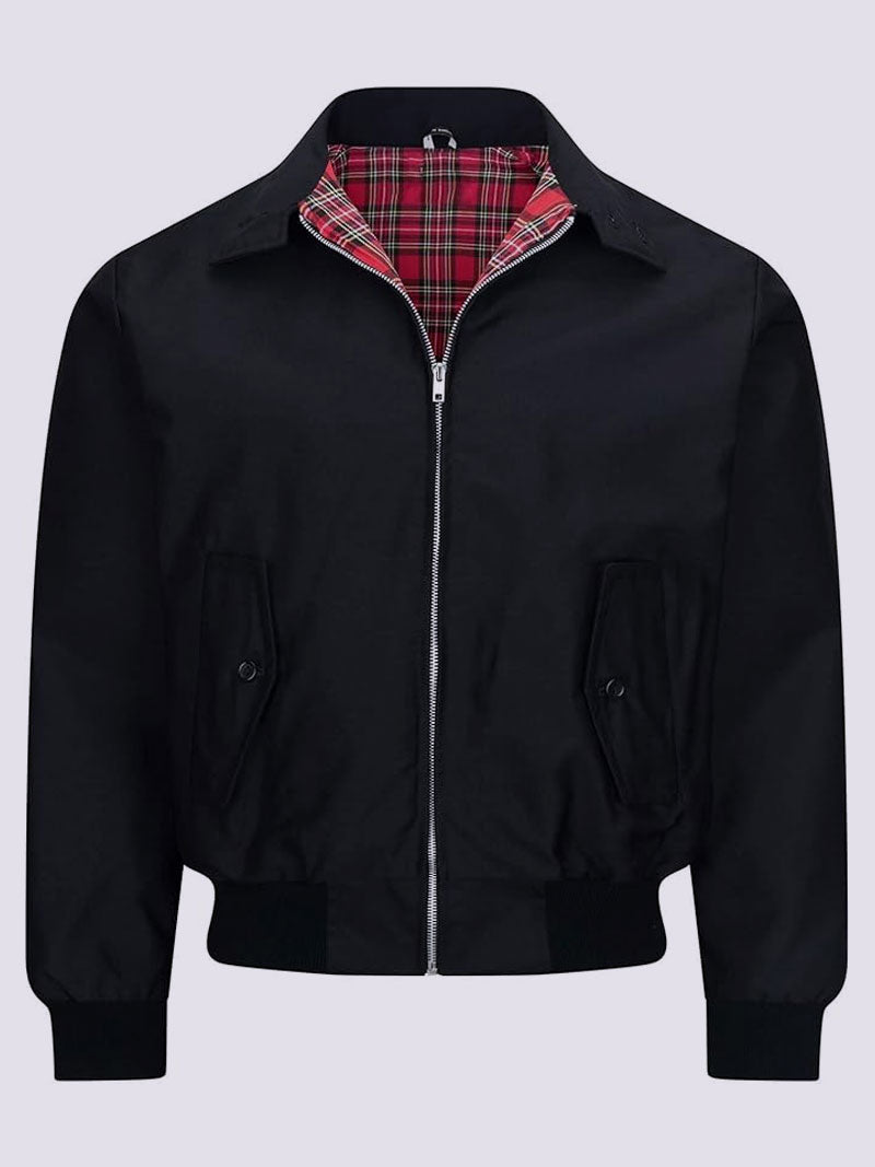 Men's Vintage Classic Retro Scooter Harrington Jacket - 1970'S Bomber Mod Skin Tartan Lining Trendy Coat