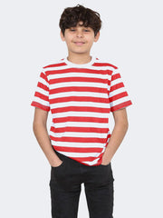 Boys Girls Stripe Short Sleeve Cotton T-Shirt - Grunge Wear