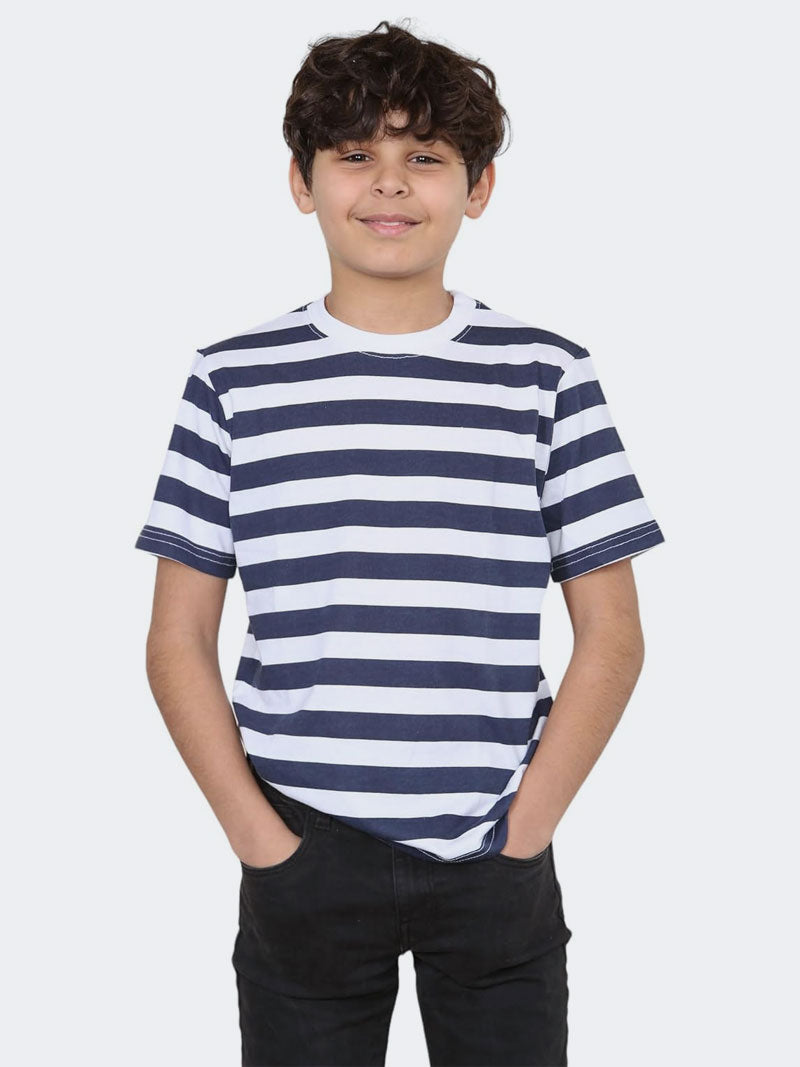 Boys Girls Stripe Short Sleeve Cotton T-Shirt - Grunge Wear