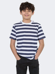 Boys Girls Stripe Short Sleeve Cotton T-Shirt - Grunge Wear