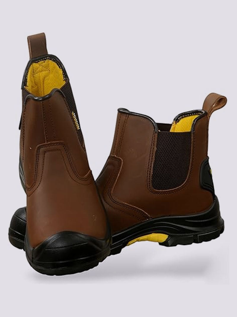 Mens Steel Toe Cap Shoes Safety Workwear High Ankle Pullover Boots, SRC Slip Resistant Outer Sole | Breathable Moisture Wicking Lining Shoes