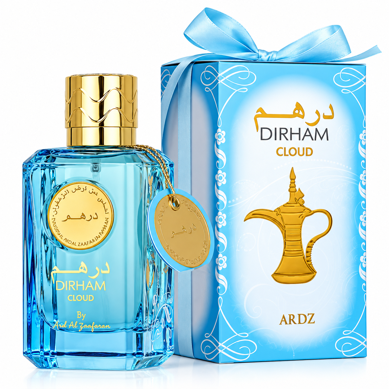 Ard Al Zaafaran Dirham Cloud EDP 100ml perfume bottle, close-up, elegant design. Image 2 of 3.