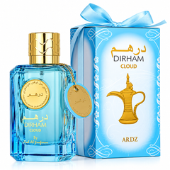 Ard Al Zaafaran Dirham Cloud EDP 100ml perfume bottle, close-up, elegant design. Image 2 of 3.