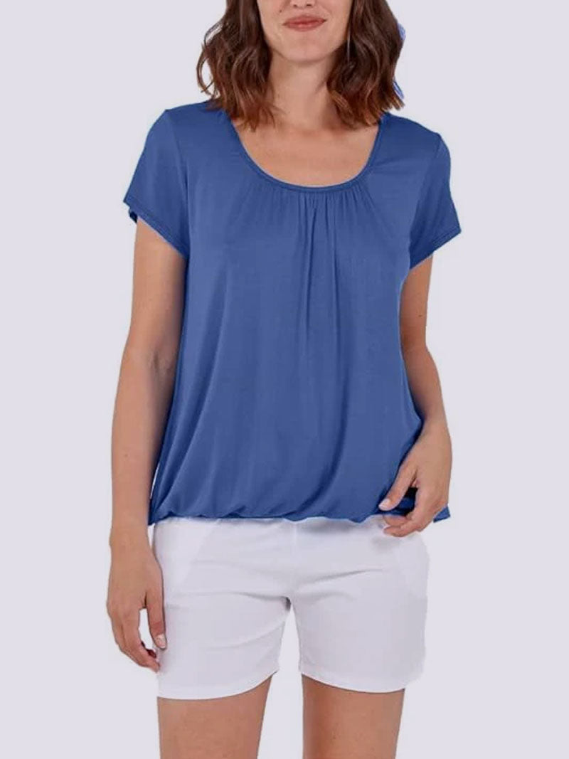 Elastic Waist Cap Sleeve Vest Top