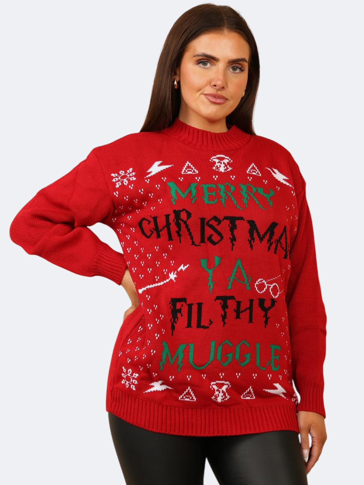 Women's Knitted Xmas Filthy Muggle Christmas Jumper