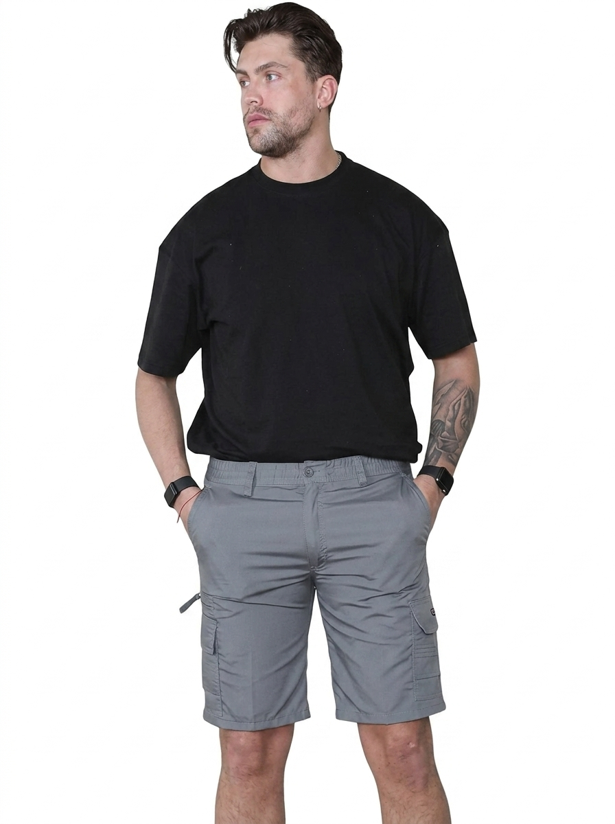 Mens Cargo Shorts Elasticated Waist – Mian Combat Multi Pocket Summer Work Shorts Plus Size