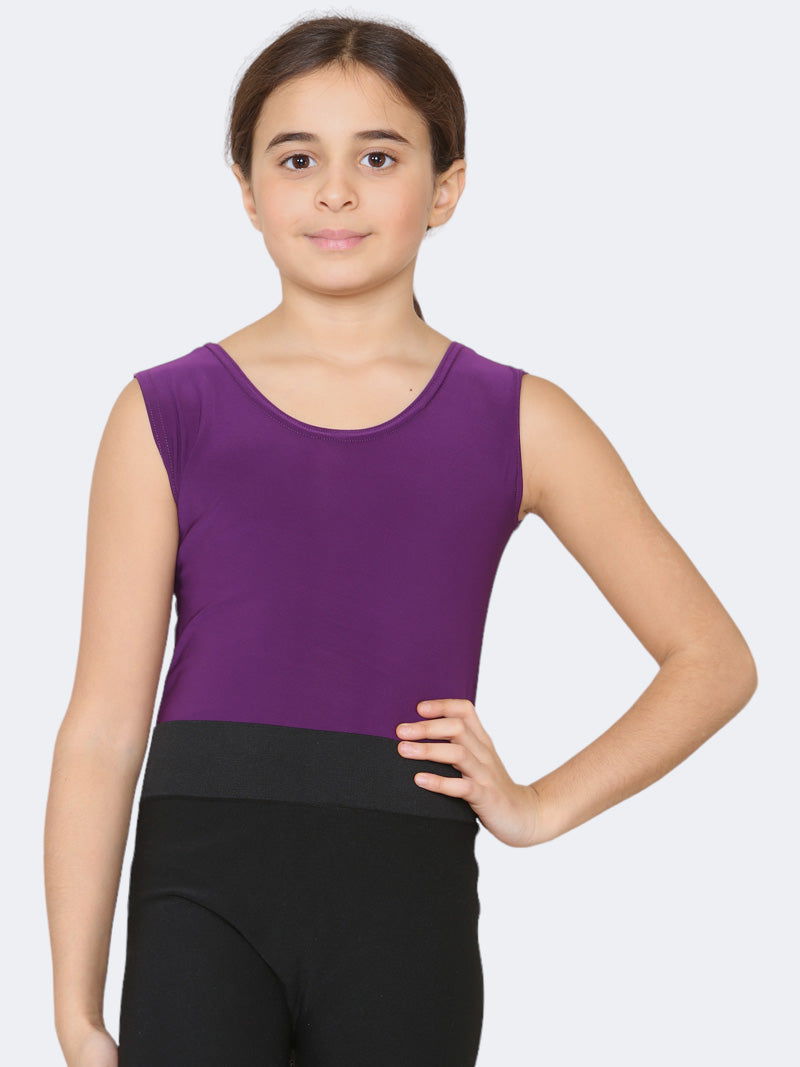 Girls Nylon Stretch Sleeveless Leotards Ballet Dance Bodysuit - Grunge Wear