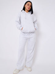 Front & Back Cross Embroidered Hooded Fleece Co-ord