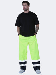 Hi Viz Men's Work Rain Trousers Reflective Safety Hi Vis Over Trouser - Grunge Wear