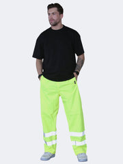 Hi Viz Men's Work Rain Trousers Reflective Safety Hi Vis Over Trouser - Grunge Wear