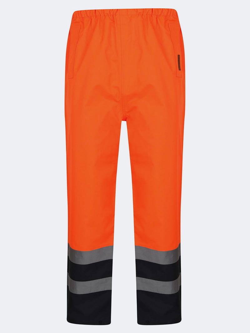 Hi Viz Men's Work Rain Trousers Reflective Safety Hi Vis Over Trouser - Grunge Wear