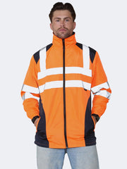 Hi Viz Workwear Waterproof Rain Jacket Caot - Grunge Wear