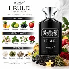 I Rule EDP 100ml men's fragrance, bottle close-up. Long-lasting scent, elegant design. Image 3 of 3.