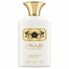 I RULE EDP 100ml perfume bottle, gold cap, elegant design. First image of three.