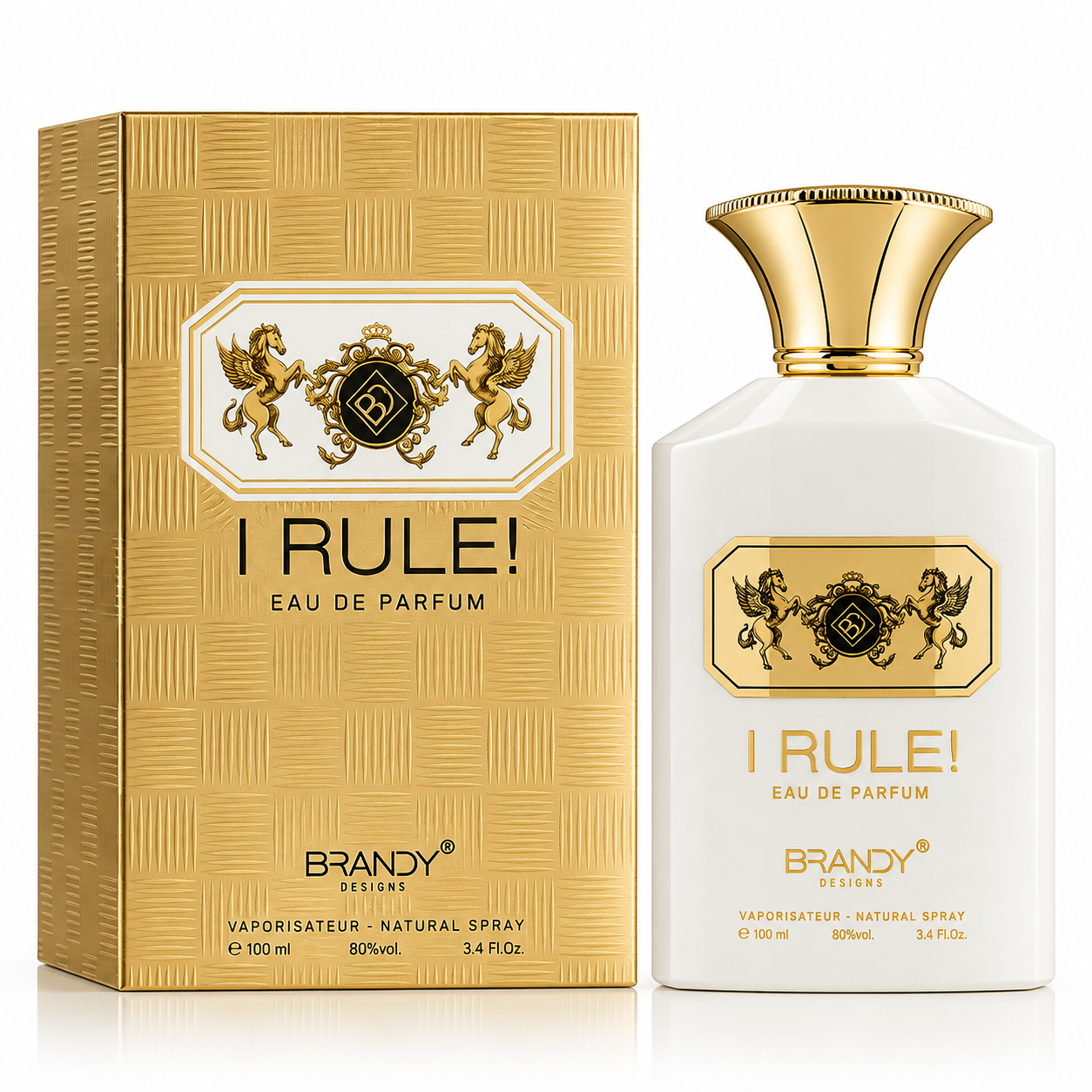 I RULE EDP 100ml fragrance spray by Brandy Design, elegant bottle, product shot 2 of 3.