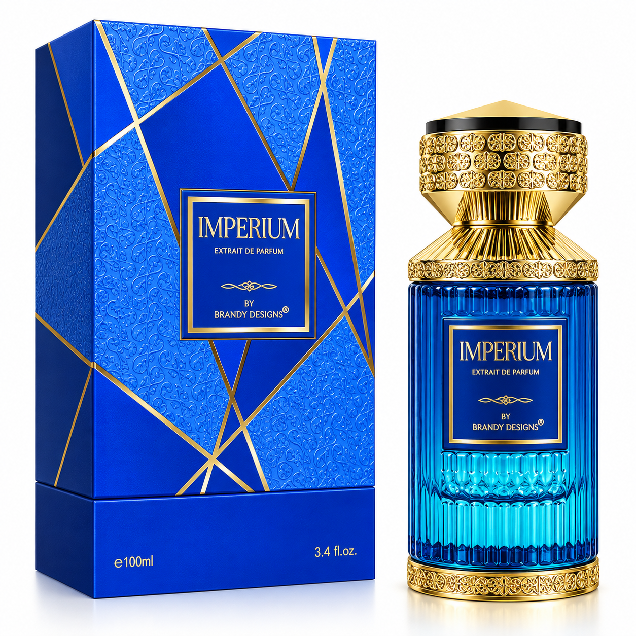 Brandy Design Imperium Extrait de Parfum 100ml for Men - bottle and packaging, image 2 of 3.