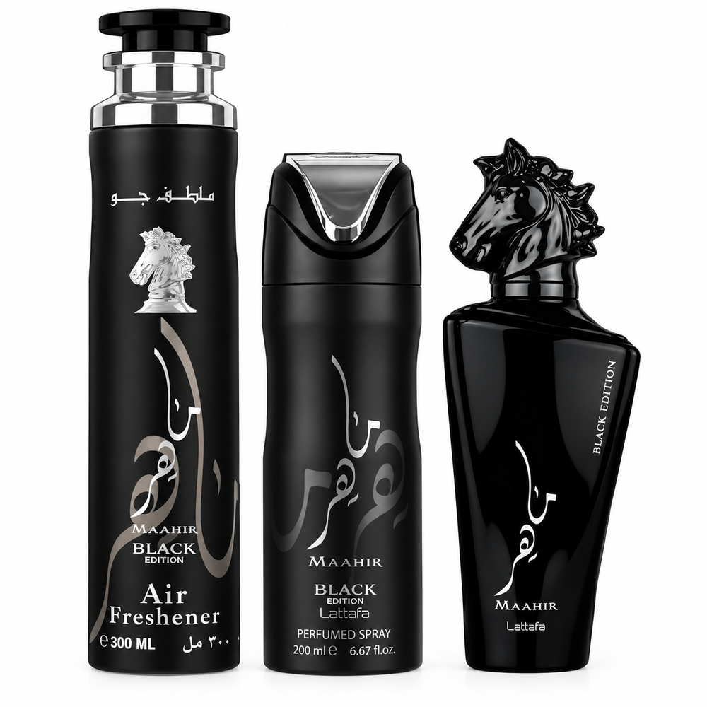 Maahir Black 3Pcs Gift Set By Lattafa - Image 1
