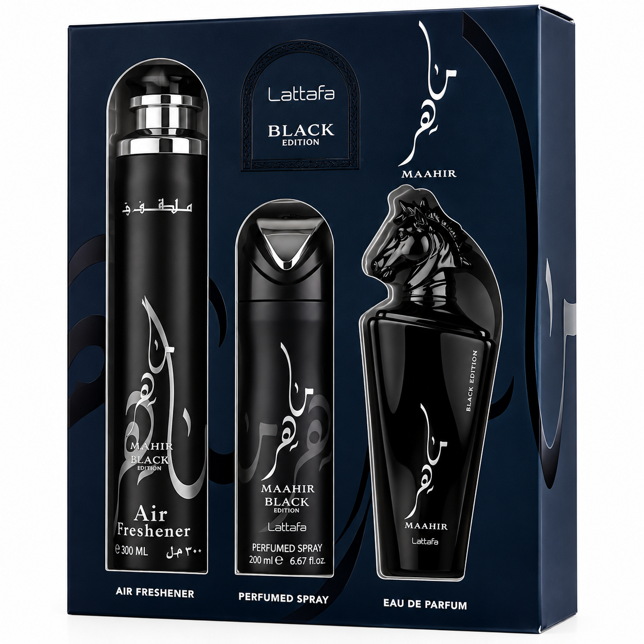 Maahir Black 3Pcs Gift Set By Lattafa - Image 2