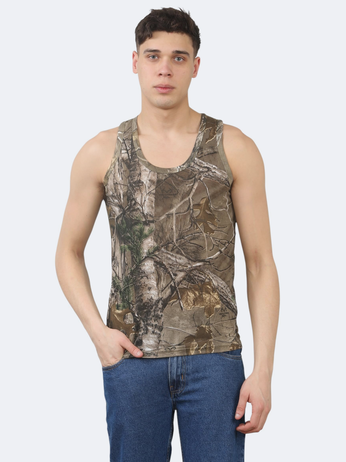 Mens Jungle Printed Sleeveless Vest Top