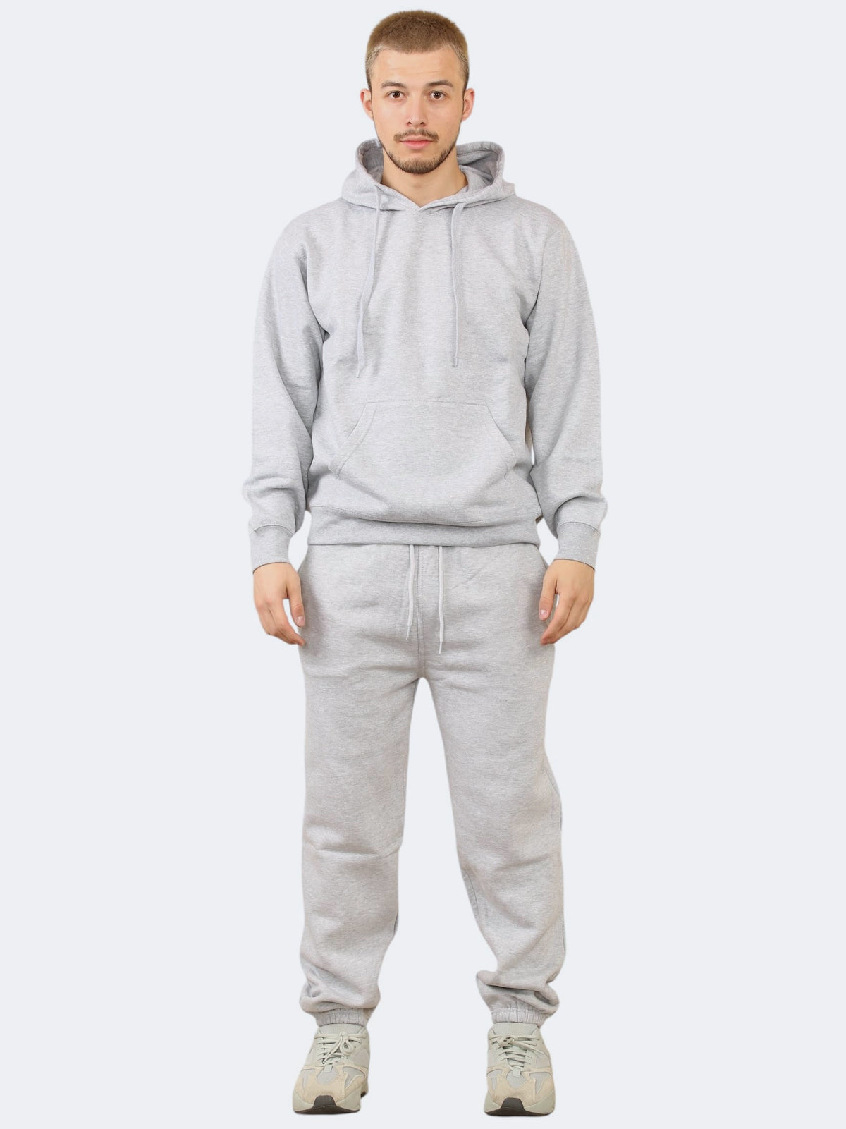 Men Pullover Fleece Tracksuit 2Pcs Set