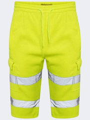 Men Hi Viz Workwear Fleece Combat Shorts - Grunge Wear