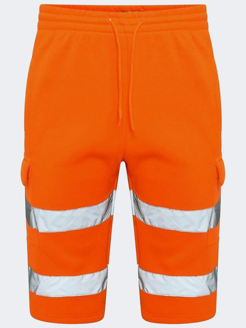 Men Hi Viz Workwear Fleece Combat Shorts - Grunge Wear