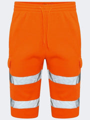 Men Hi Viz Workwear Fleece Combat Shorts - Grunge Wear